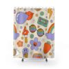 Groovy Retro Shower Curtain, Groovy, Retro, Eclectic 70s Design and Print, Gift Idea, Housewarming Gift, Cool Design