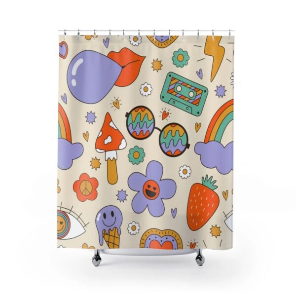 Groovy Retro Shower Curtain, Groovy, Retro, Eclectic 70s Design and Print, Gift Idea, Housewarming Gift, Cool Design