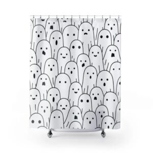 Halloween Shower Curtain, Ghost Design and Print, Halloween Decor Design, Gift Idea for Him or Her