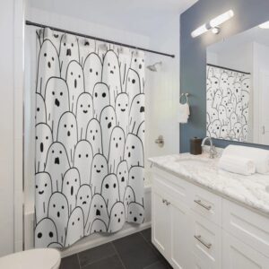 Halloween Shower Curtain, Ghost Design and Print, Halloween Decor Design, Gift Idea for Him or Her
