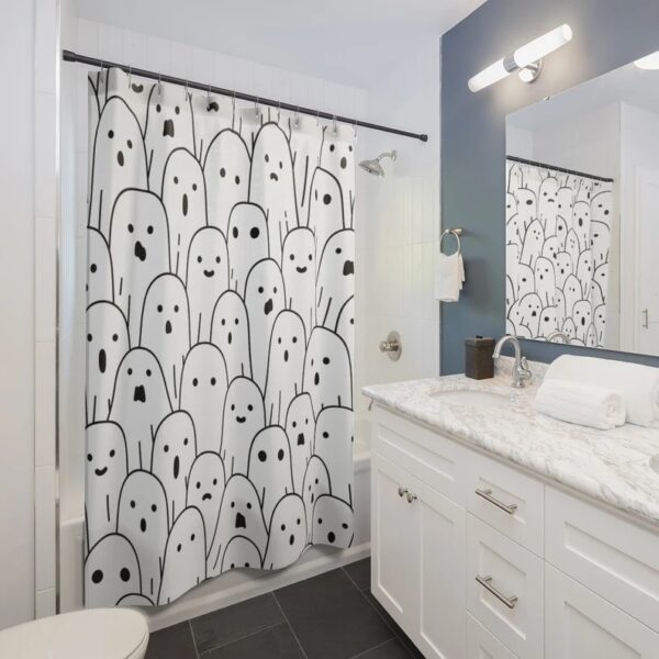 Halloween Shower Curtain, Ghost Design and Print, Halloween Decor Design, Gift Idea for Him or Her