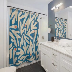 Henri Matisse Abstract Art Shower Curtain, Unique Bathroom Decor Design, Housewarming Gift, Art Design, Flower Design