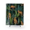 Jungle Shower Curtain, Animal Art Print Exotic Animal, Bathroom Decor Design, Leopard Animals, Housewarming Gift