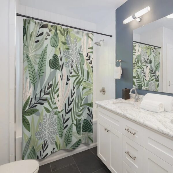 Jungle Shower Curtain, Art Print Exotic, Bathroom Decor Design, Jungle Art Print, Housewarming Gift