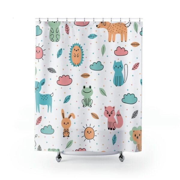 Kids cute Forest Animals Shower Curtain, Kids Bathroom Shower Curtain, Kids Shower Curtain