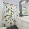 Kumquat Boho Shower Curtain, Fruit Shower Curtain, Fruit Bath Decoration Nature Lover Gift