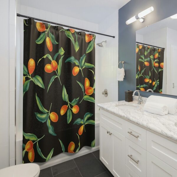 Kumquat Shower Curtain, Fruit Shower Curtain, Fruit Bath Decoration, Botanical Bathroom, Nature Lover Gift