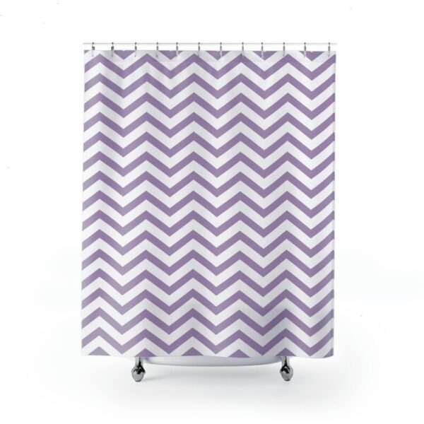 Lilac Stripes Shower Curtain, Lavender Striped Bath Curtain, Purple Modern Bathroom Decor, Simple and Minimal Gift idea