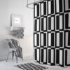 Mid Century Modern Shower Curtain, Bath Towels, Bath Mat, Bathroom Sets, Black and White