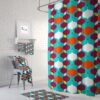 Mid Century Modern Shower Curtain, Bath Towels, Bath Mat, Bathroom Sets, Color Pop Atomic