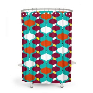 Mid Century Modern Shower Curtain, Bath Towels, Bath Mat, Bathroom Sets, Color Pop Atomic