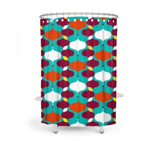 Mid Century Modern Shower Curtain, Bath Towels, Bath Mat, Bathroom Sets, Color Pop Atomic