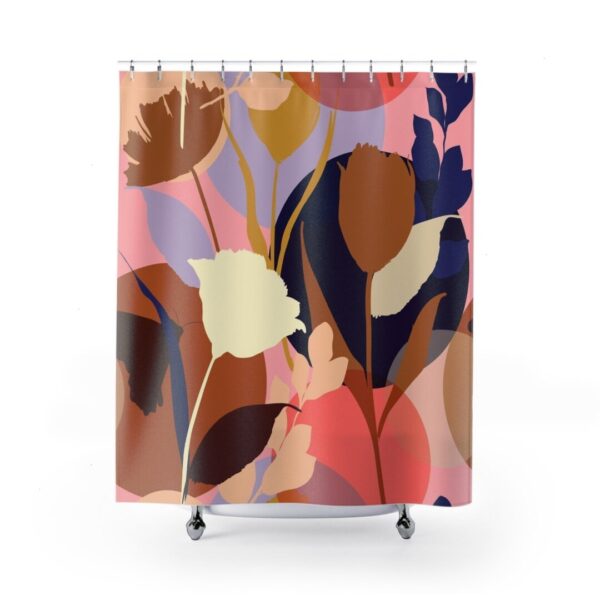 Modern Flower Print Shower Curtain, Bathroom Decor and Design, Gift Idea Shower Curtain House Warming Gift