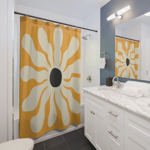 Modern Flower Print Shower Curtain, Bathroom Decor and Design, Gift Idea, Shower Design, House Warming Gift