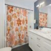 Mushroom Shower Curtain, Shower Curtain Boho, Retro Shower Curtain, Boho Shower curtain, Woodland Curtain Shower