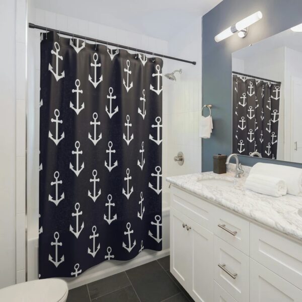 Nautical Anchor Shower Curtain, Boat Shower Curtain, Lakehouse Shower Curtain, Ocean Theme Gift