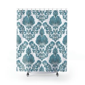 Personalized Color Vintage Damask Print Shower Curtain, Fancy Shower Curtain, Blue Home Decor, Abstract Shower Curtain