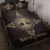 Personalized Viking Quilt Bed Set, Vegvisir Viking Yggdrasil Tree of Life Quilt Blanket & Pillowcases, Viking Quilt Bedding Set Blanket, Viking Quilt For Bedroom, Gifts for Viking Lover