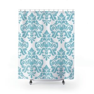 Personalized Vintage Damask Print Shower Curtain, Fancy Shower Curtain, Abstract Baroque Shower Curtain, Vintage Bath Decor