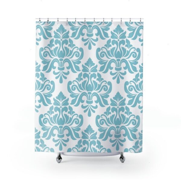 Personalized Vintage Damask Print Shower Curtain, Fancy Shower Curtain, Abstract Baroque Shower Curtain, Vintage Bath Decor