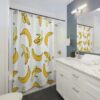 Pop Art Banana Shower Curtain Bathroom Decor, Kids Shower Curtain, Fruit Theme, Cute Shower Curtain