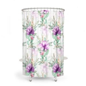 Purple Roses Floral Bathroom Decor, Shower Curtain, Bath Towels, Bath Mat, Hand Towel Options