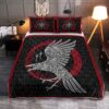 Raven And Rune Quilt Bed Set, Viking Quilt Bedding Set Throw, Twin, Queen, King Size, Viking Quilt Bedding Set Blanket, Viking Quilt For Bedroom, Gifts for Viking Lover