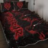 Red Fenrir Wolf Viking Quilt Set Throw, Twin, Queen, King Size, Viking Quilt Bedding Set Blanket, Viking Quilt For Bedroom, Gifts for Viking Lover
