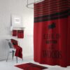 Red Shower Curtain, Moose Shower Curtain, Rustic Woodland, Buffalo Plaid Bathroom Decor