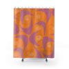 Retro Abstract Shower Curtain, Bathroom Decor Design, Modern Art Print, Housewarming Gift, Unique Gift Idea