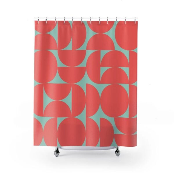 Retro Shower Curtain, Abstract Art, Bathroom Decor Design, Modern Art Print, Housewarming Gift, Unique Gift Idea
