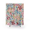 Retro Shower Curtain, Abstract Art, Bathroom Decor, Housewarming Gift, Unique Gift Idea