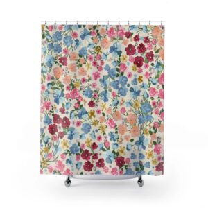 Retro Shower Curtain, Abstract Art, Bathroom Decor, Housewarming Gift, Unique Gift Idea