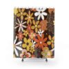 Retro Shower Curtain, Groovy Shower Curtain, 70s Aesthetic Decor, Hippie Shower Curtain Decor, Funky Bathroom Curtain