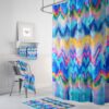 Shower Curtain, Boho Hippie, Faux Tie-Dye, Optional Towels, Bath Mat, Colorful Bathroom Decor