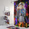 Shower Curtain Sugar Skull Butterflies, Mosaic, Day Of The Dead, Bath Towels, Bath Mat
