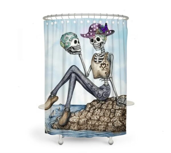 Shower Curtain, Sugar Skull, Skull Day Of The Dead, Bath Mat, Towels, Skeletons, Lets Talk It Over
