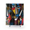 Shower Curtains Abstract Art, Bathroom Decor Design, Modern Art Print, Housewarming Gift, Unique Gift Idea