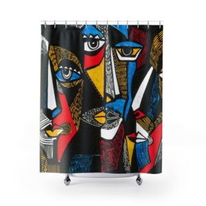 Shower Curtains Abstract Art, Bathroom Decor Design, Modern Art Print, Housewarming Gift, Unique Gift Idea