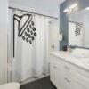 Shower Head Shower Curtain, Black And White Bath Curtain, Funny Bathroom Decor Housewarming Gift