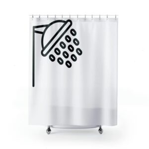 Shower Head Shower Curtain, Black And White Bath Curtain, Funny Bathroom Decor Housewarming Gift