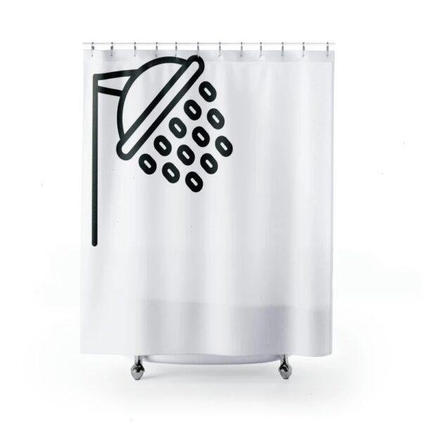 Shower Head Shower Curtain, Black And White Bath Curtain, Funny Bathroom Decor Housewarming Gift