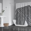 Striped Shower Curtain, Bold Black and White Stripe Bath Curtain, Designer Bathroom Decor