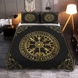 The Helm of Awe Viking Quilt, Viking Quilt Bedding Set Blanket, Viking Quilt For Bedroom, Gifts for Viking Lover