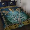 Tree Of Life Fenrir Skoll And Hati Raven Rune Viking Quilt Bedding Set , Viking Quilt Bedding Set Blanket, Viking Quilt For Bedroom, Gifts for Viking Lover