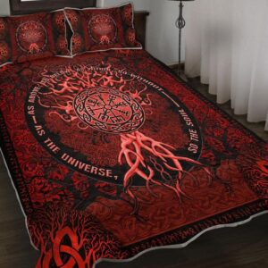 Tree Of Life Viking Viking Quilt Set Throw, Twin, Queen, King Size, Viking Quilt Bedding Set Blanket, Viking Quilt For Bedroom, Gifts for Viking Lover