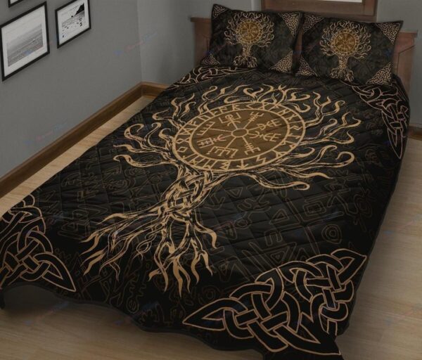 Tree of Life Viking Quilt Bed Set, Viking Quilt Bedding Set Blanket, Viking Quilt For Bedroom, Gifts for Viking Lover