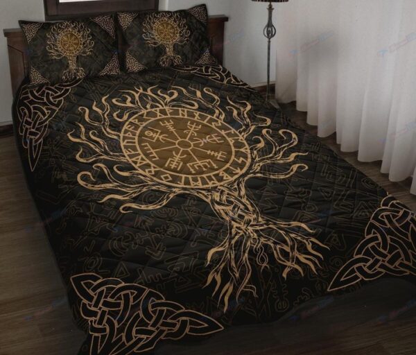 Tree of Life Viking Quilt Bed Set, Viking Quilt Bedding Set Blanket, Viking Quilt For Bedroom, Gifts for Viking Lover