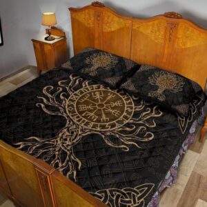 Tree of Life Viking Quilt Bed Set, Viking Quilt Bedding Set Blanket, Viking Quilt For Bedroom, Gifts for Viking Lover