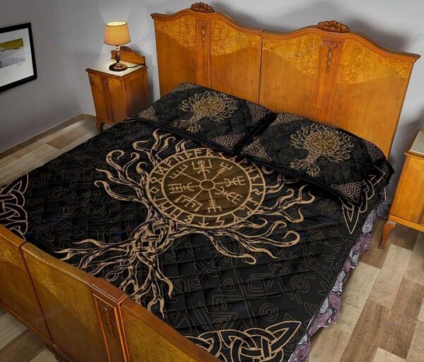 Tree of Life Viking Quilt Bed Set, Viking Quilt Bedding Set Blanket, Viking Quilt For Bedroom, Gifts for Viking Lover